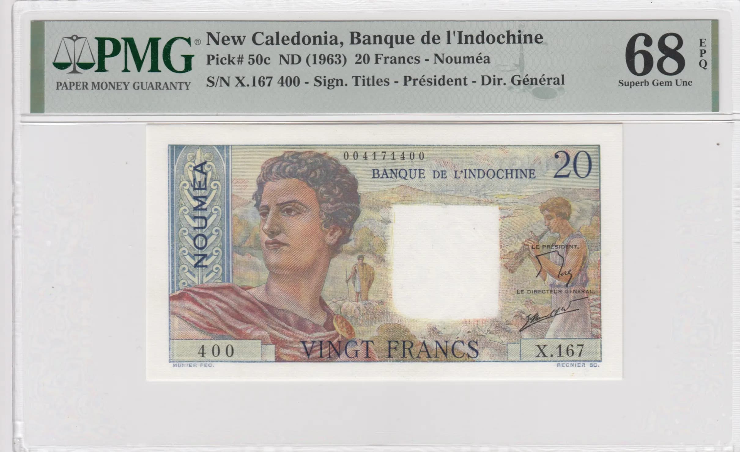 20 francs 1963 from New Caledonia, P-50c (1963) — image 1