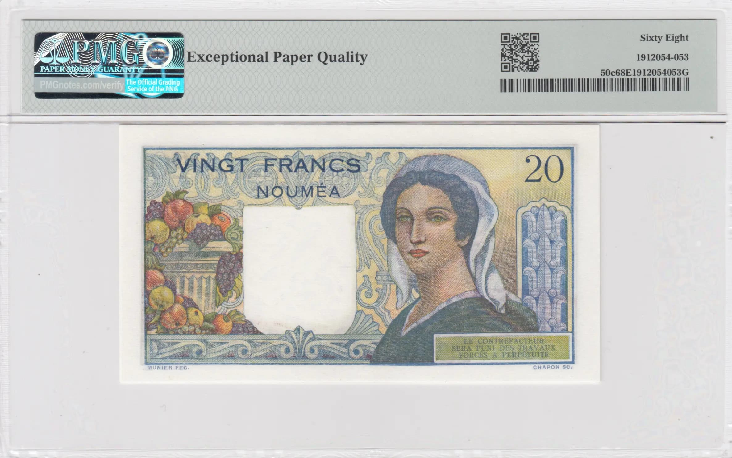 20 francs 1963 from New Caledonia, P-50c (1963) — image 2