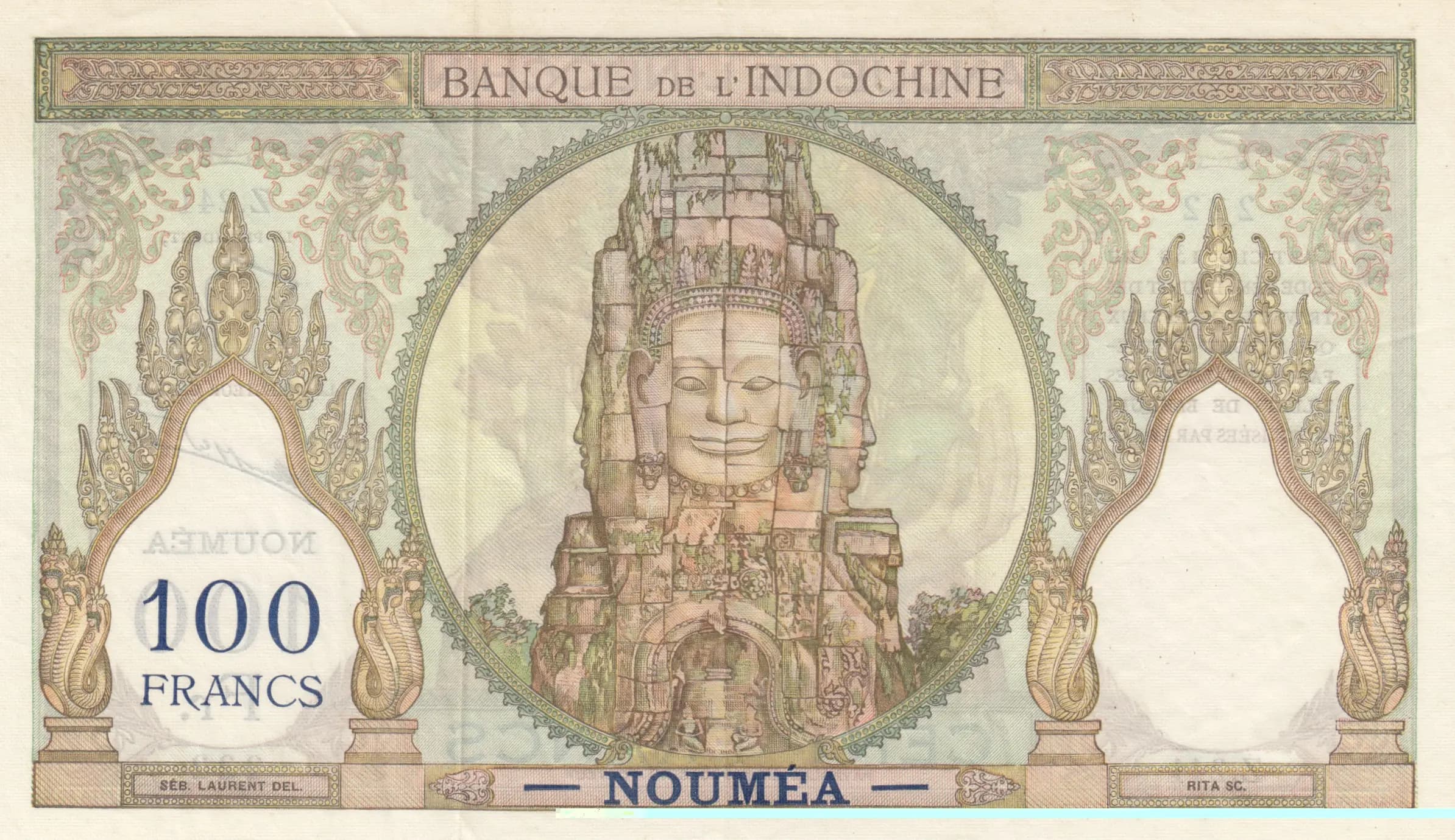 100 francs 1937 from New Caledonia, P-42e (1937) — image 2