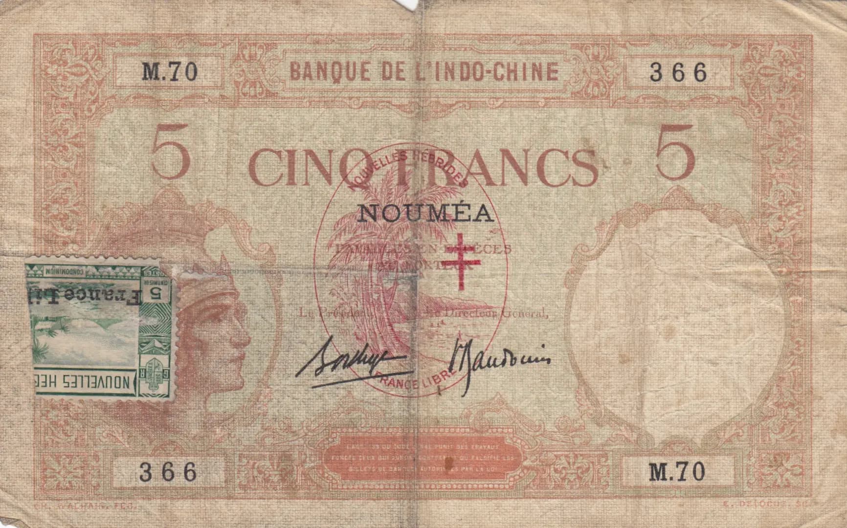 5 francs 1941 from New Hebrides, P-4 (1941) — image 1