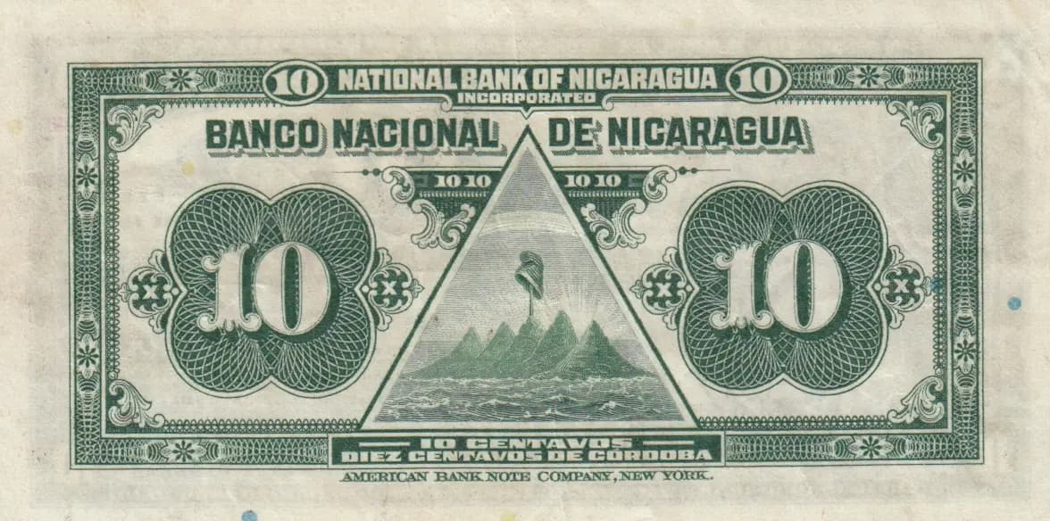 10 centavos 1938 from Nicaragua, P-87 (1938) — image 2