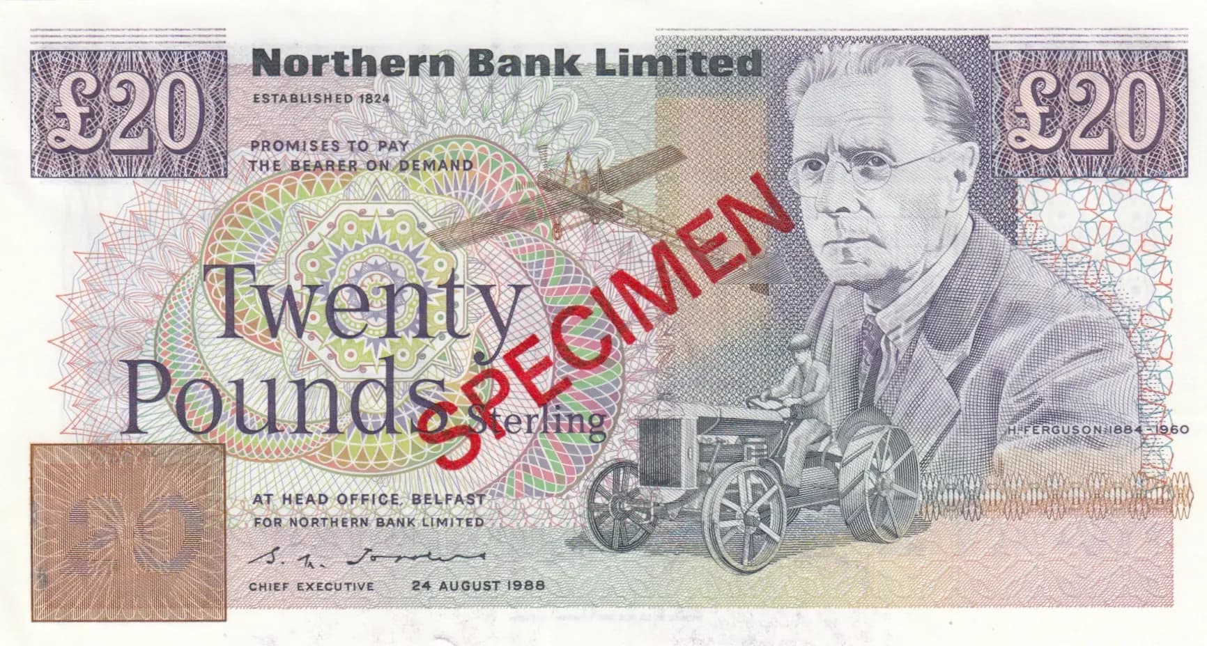 20 pounds 1988 specimen from Northern Ireland, P-195as (1988) — image 1