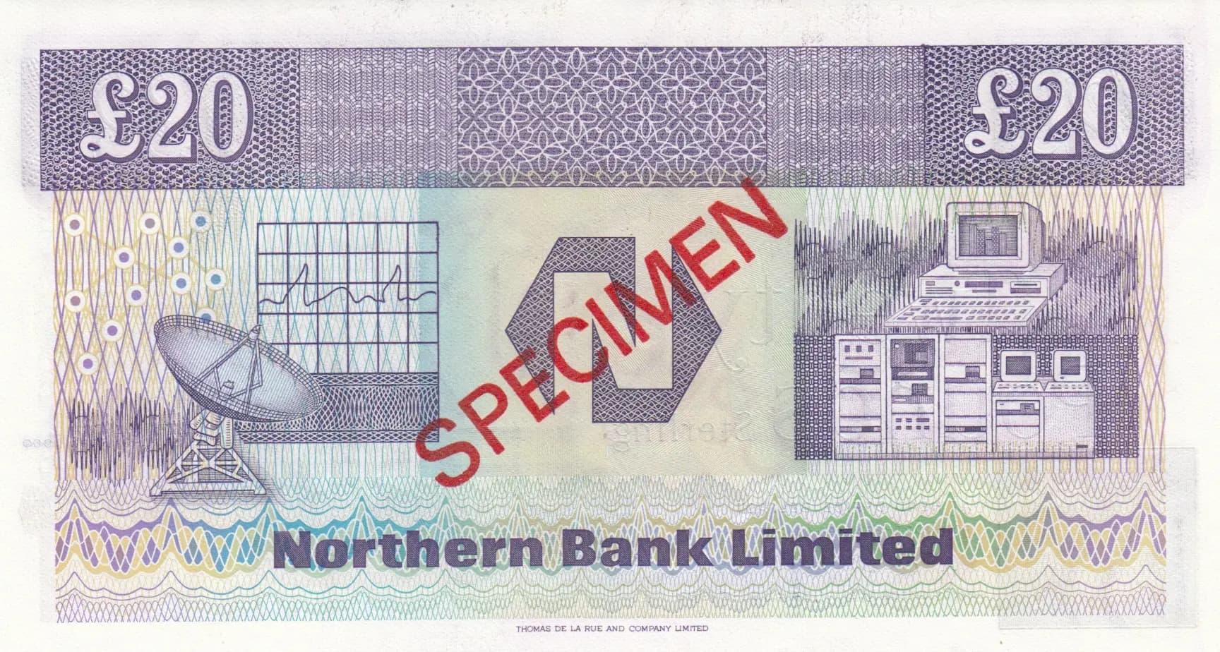 20 pounds 1988 specimen from Northern Ireland, P-195as (1988) — image 2