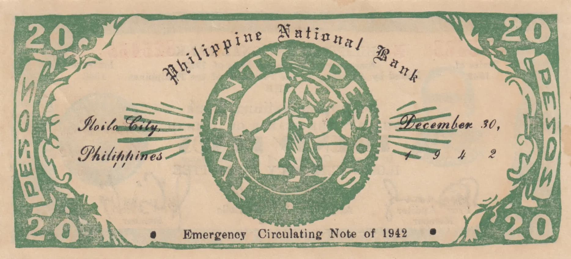 20 pesos 1942 from Philippines, P-S318 (1942) — image 2