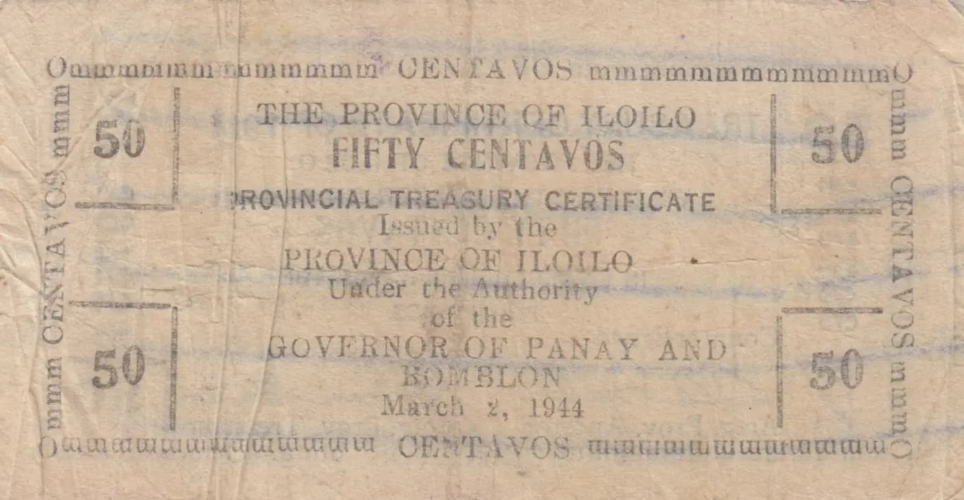 50 centavos 1944 from Philippines, P-S335 (1944) — image 2