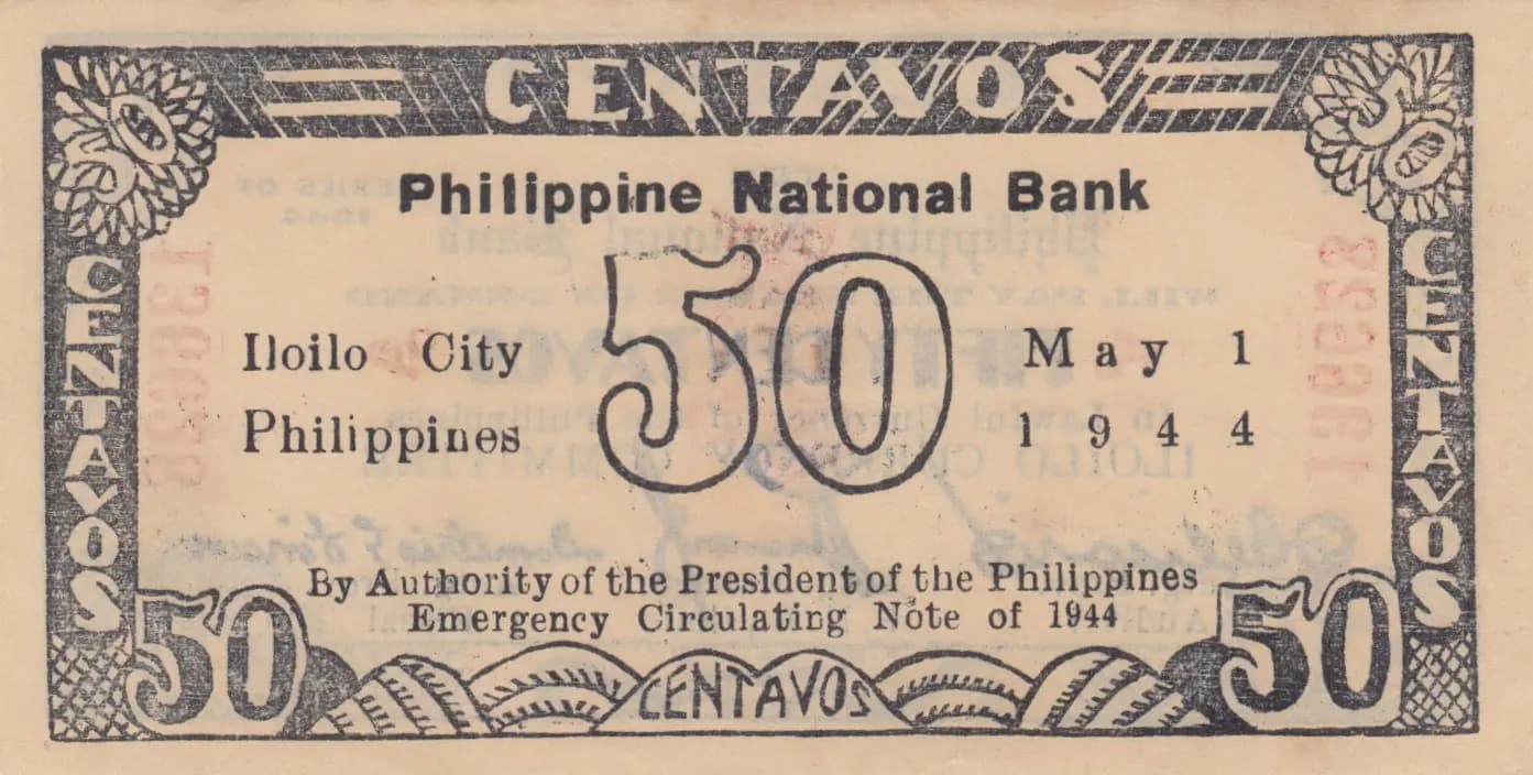 50 centavos 1944 from Philippines, P-S338a (1944) — image 2