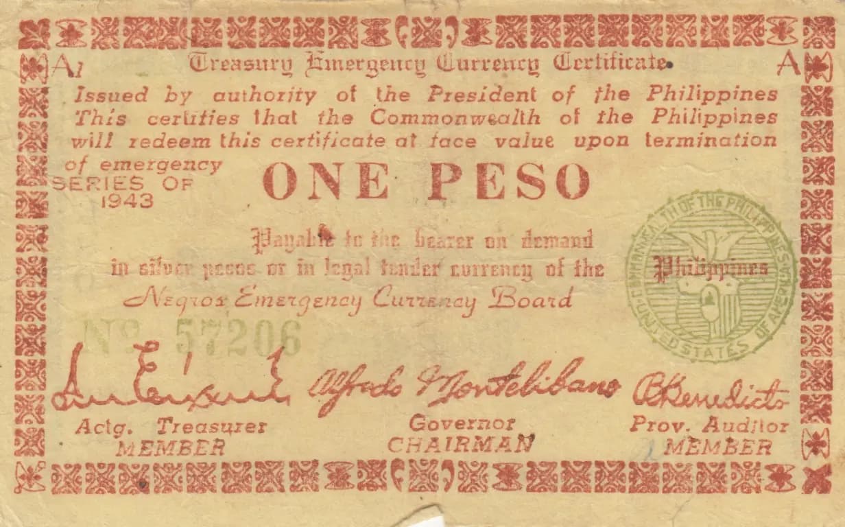1 peso 1943 from Philippines, P-S661a (1943) — image 1