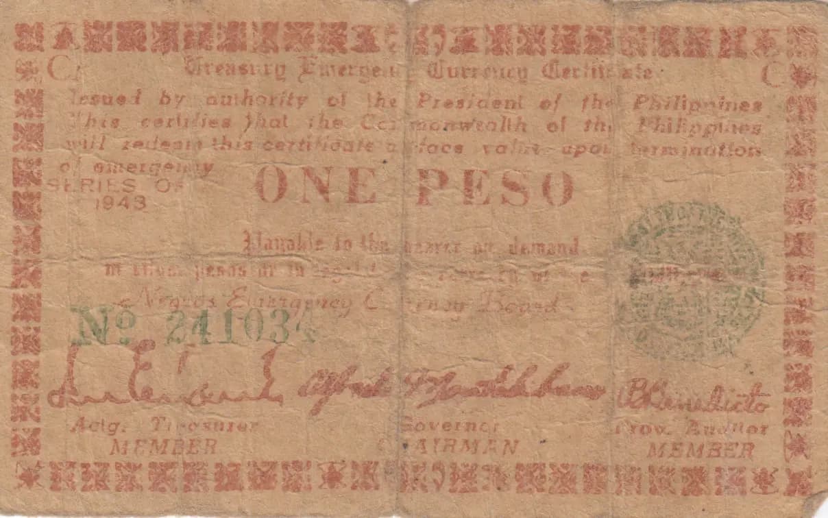 1 peso 1943 from Philippines, P-S661b (1943) — image 1