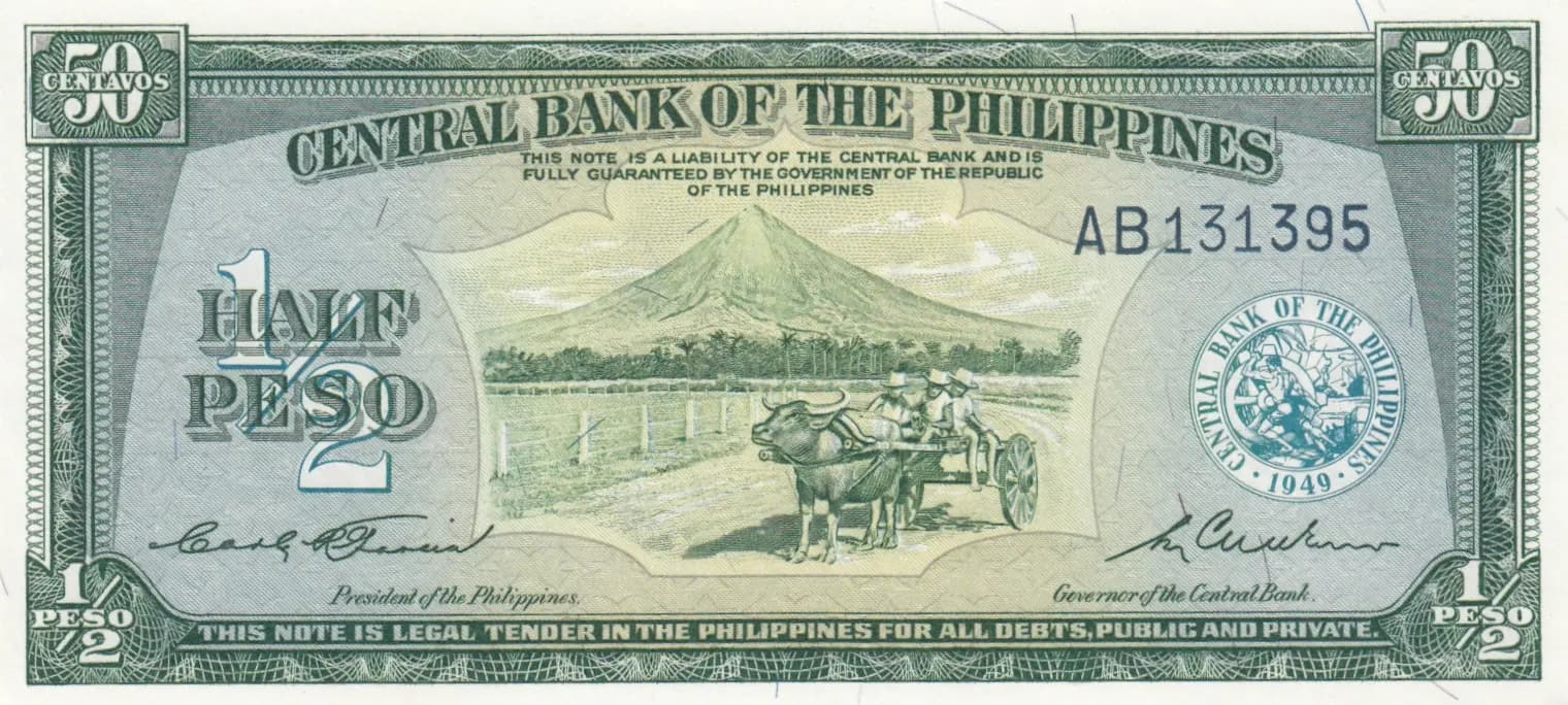 1/2 peso 1949 from Philippines, P-132 (1949) — image 1