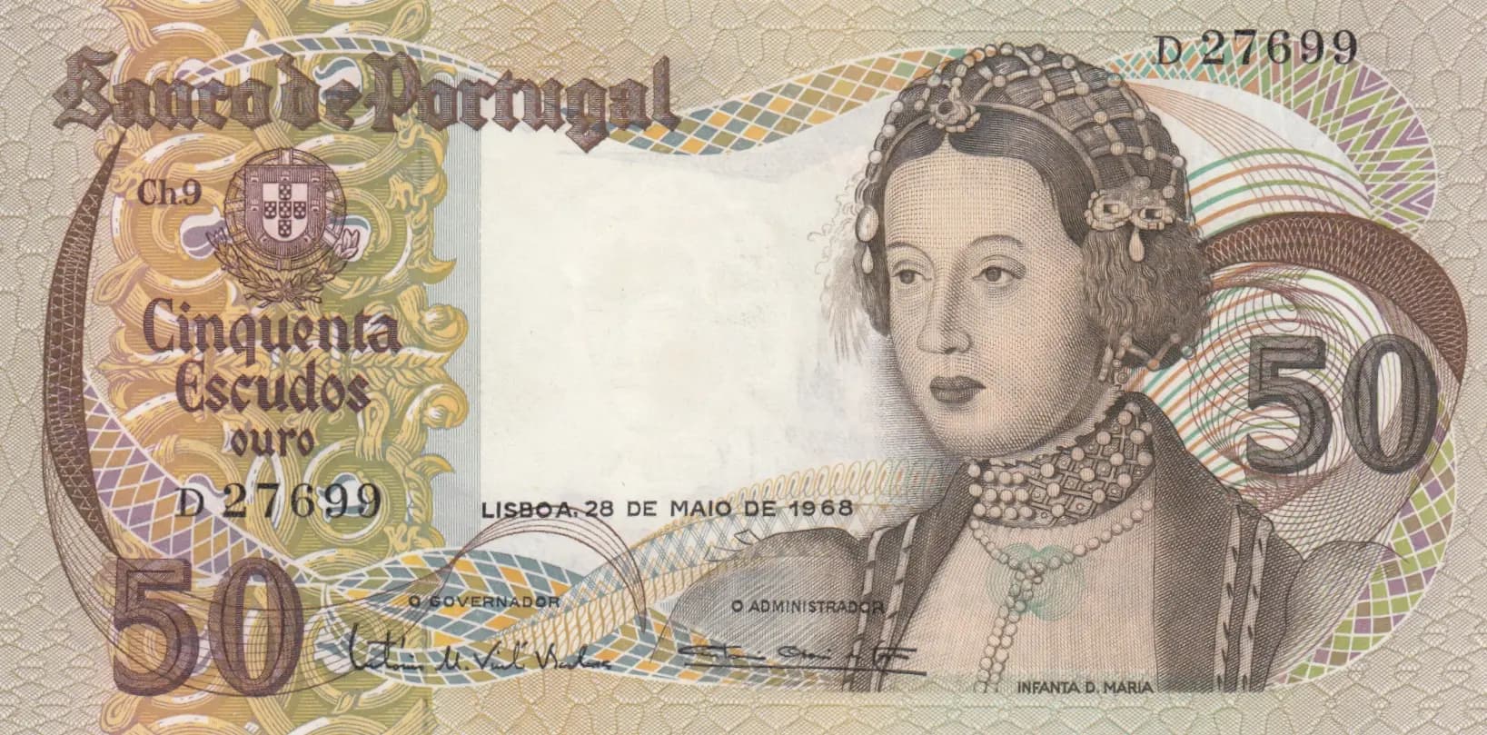 50 escudos 1968 from Portugal, P-174a (1968) — image 1