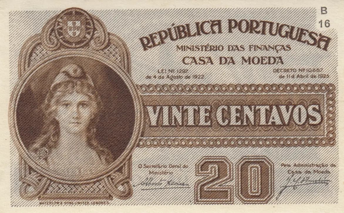 20 centavos 1922 from Portugal, P-102 (1922) — image 1