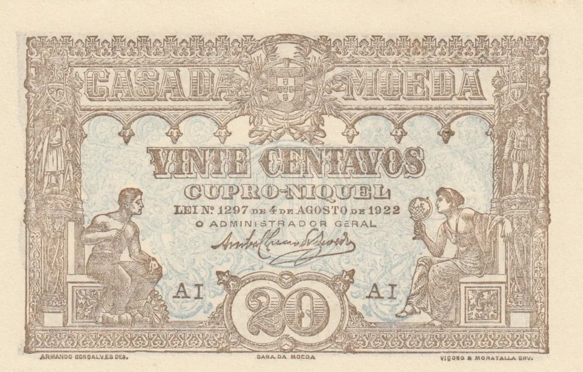 20 centavos 1922 from Portugal, P-100 (1922) — image 1
