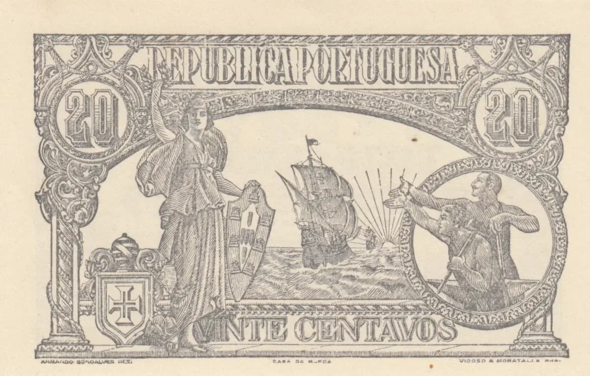 20 centavos 1922 from Portugal, P-100 (1922) — image 2