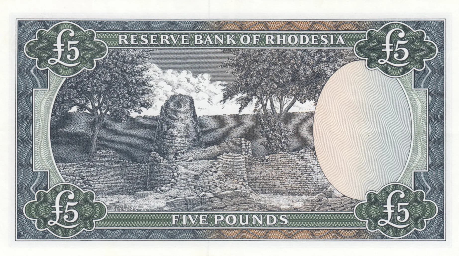 5 pounds 1966 from Rhodesia, P-29 (1966) — image 2