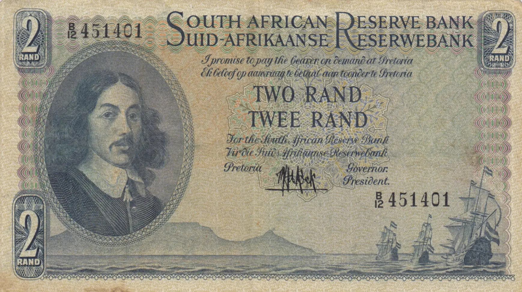 2 rand 1961 from South Africa, P-104a (1961) — image 1