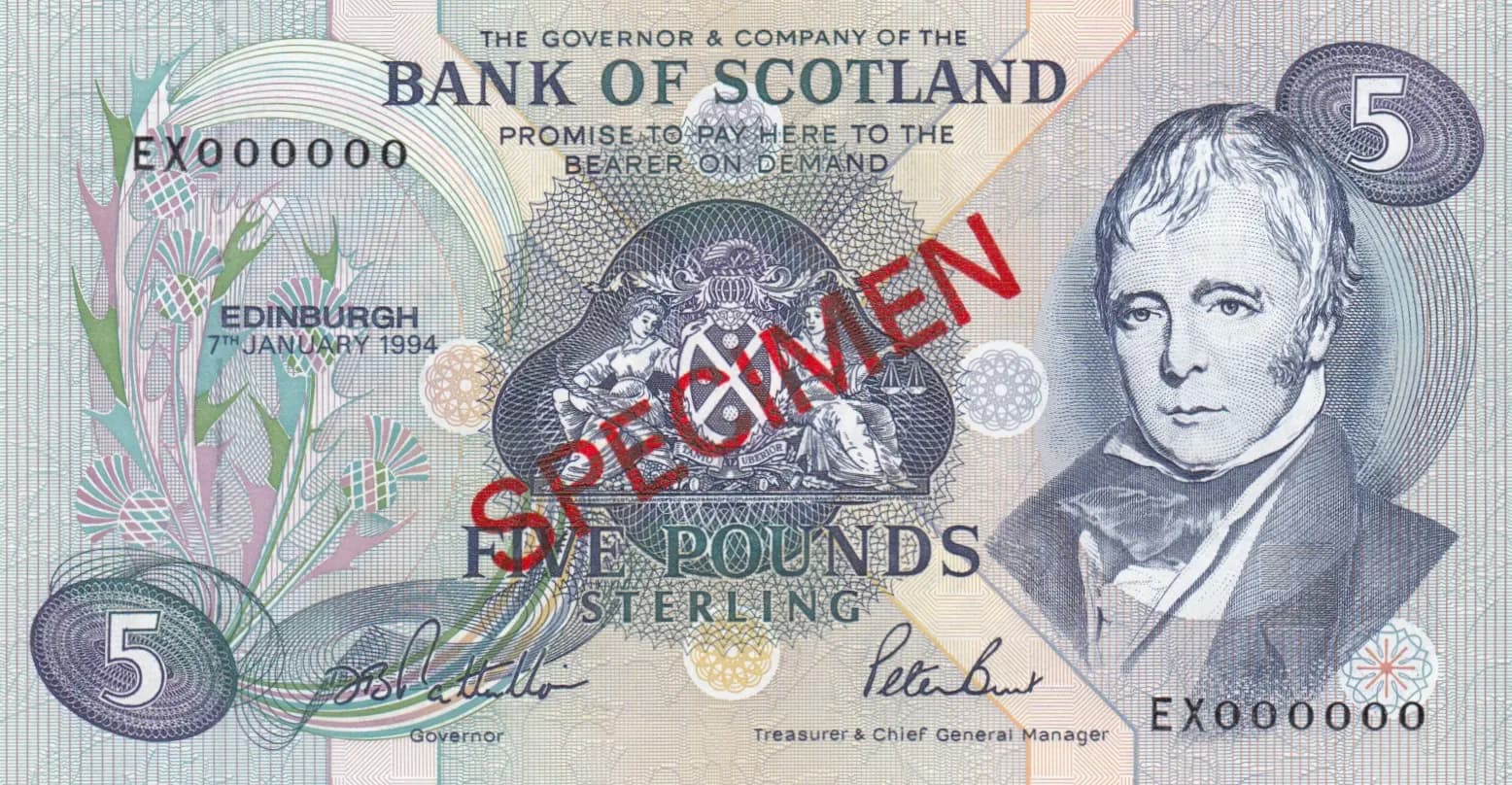 5 pounds 1994 specimen from Scotland, P-116bs (1994) — image 1