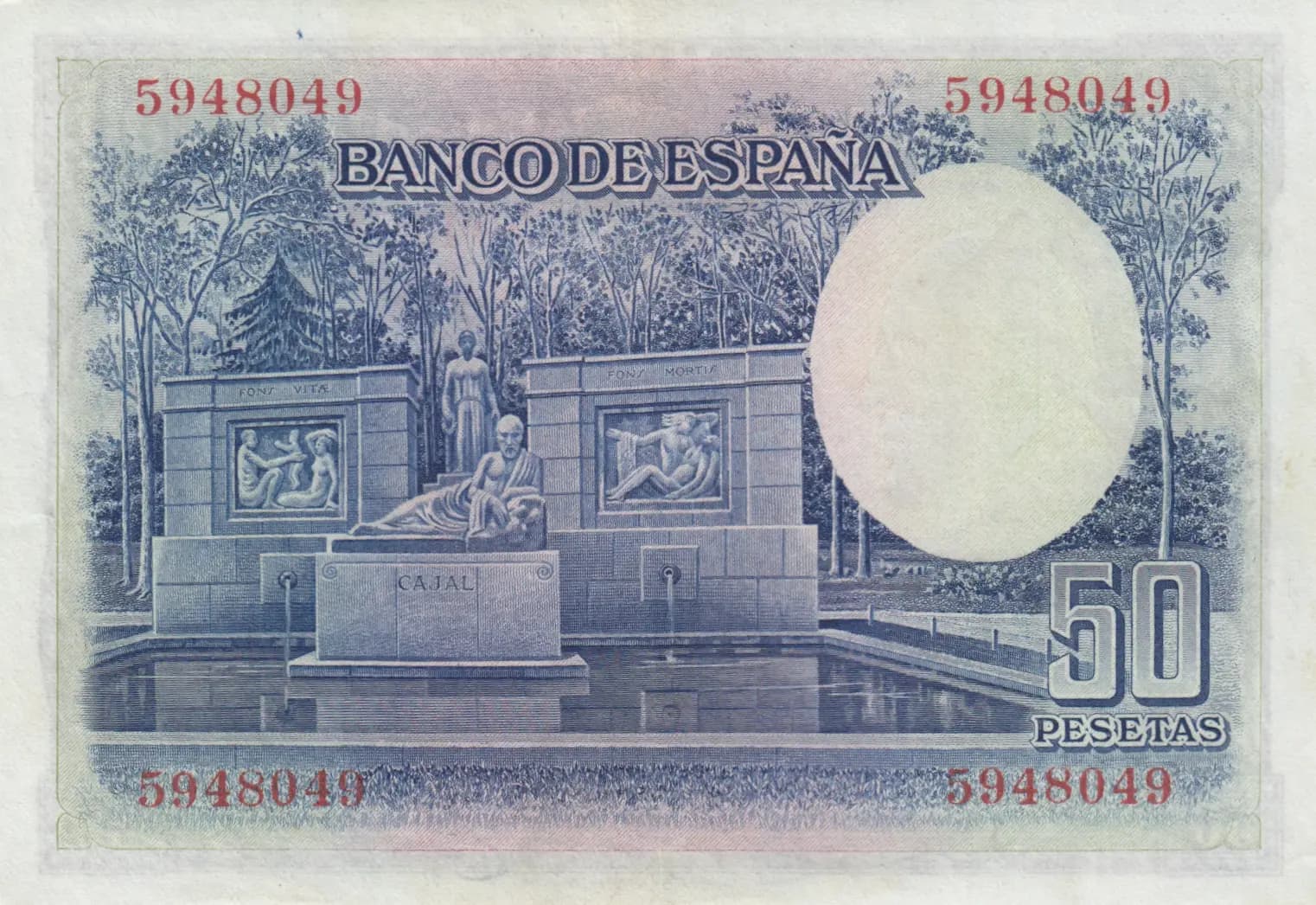 50 pesetas 1935 from Spain, P-88 (1935) — image 2