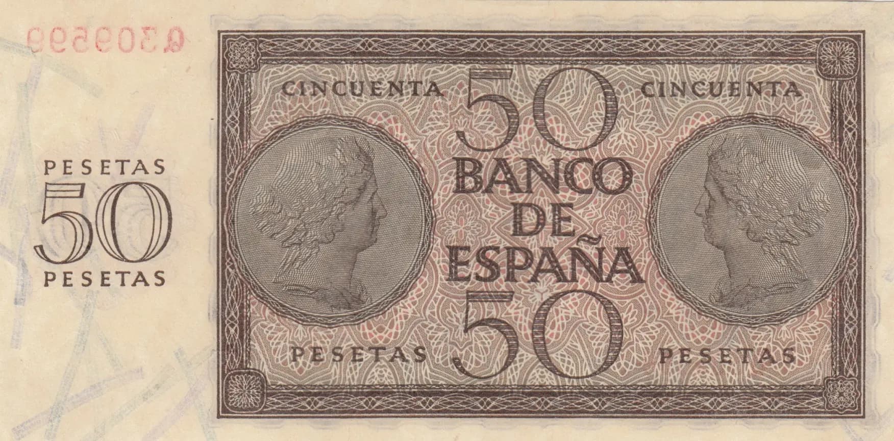 50 pesetas 1936 from Spain, P-100 (1936) — image 2