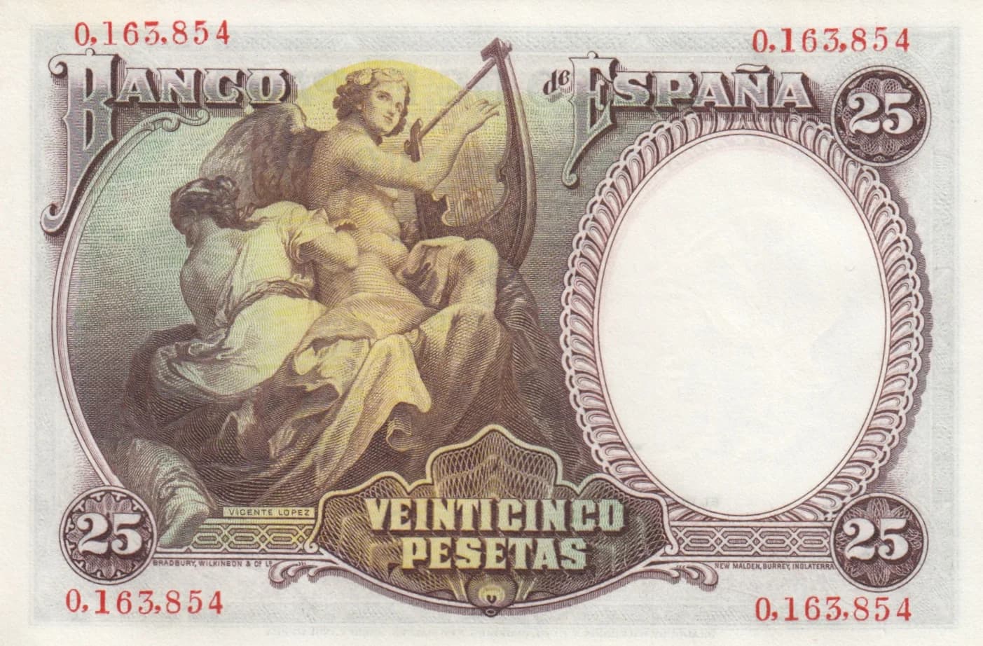 25 pesetas 1931 from Spain, P-81 (1931) — image 2