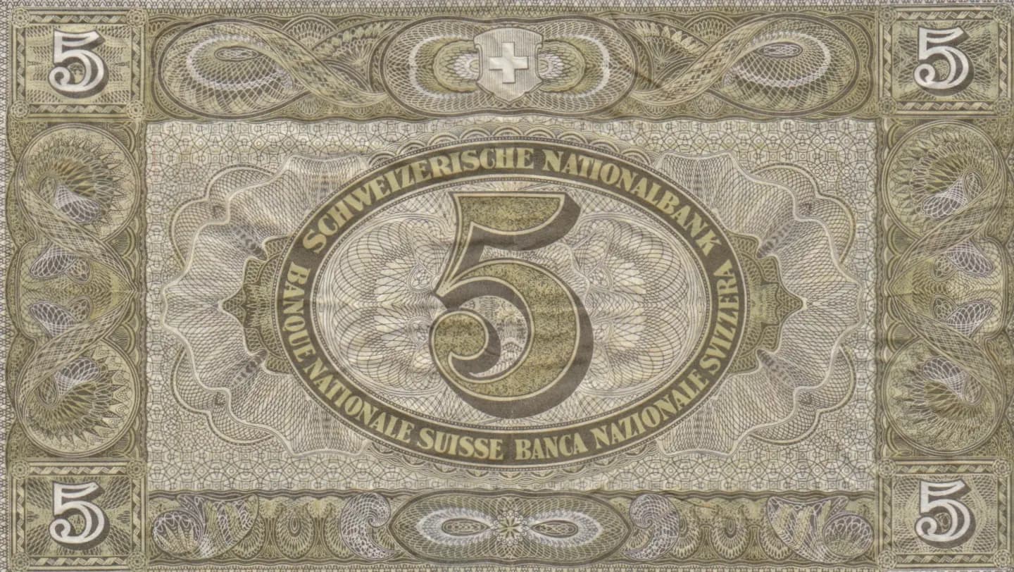 5 francs 1949 from Switzerland, P-11n (1949) — image 2