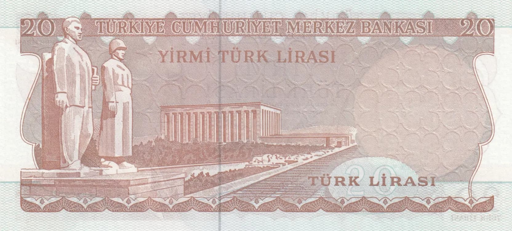 20 lirasi 1971 from Turkey, P-187a (1971) — image 2