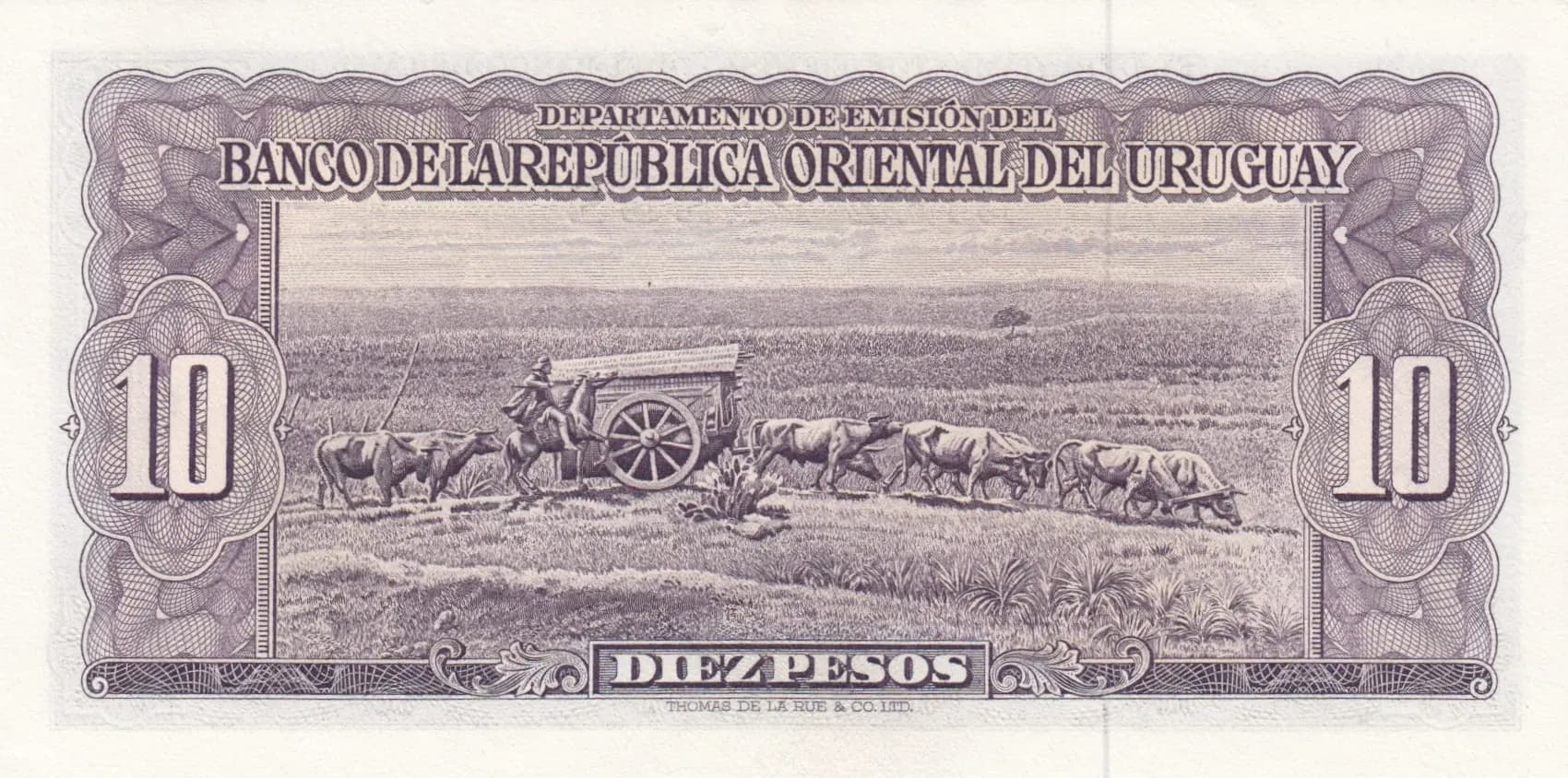 10 pesos 1939 from Uruguay, P-37d (1939) — image 2